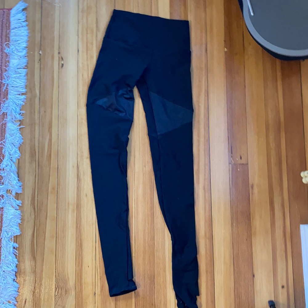 Black stirrup leggings